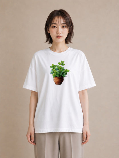 デザインTシャツ レディース 観葉植物 植物 ボタニカル イラスト 普段使い 綿100 デート 白T
