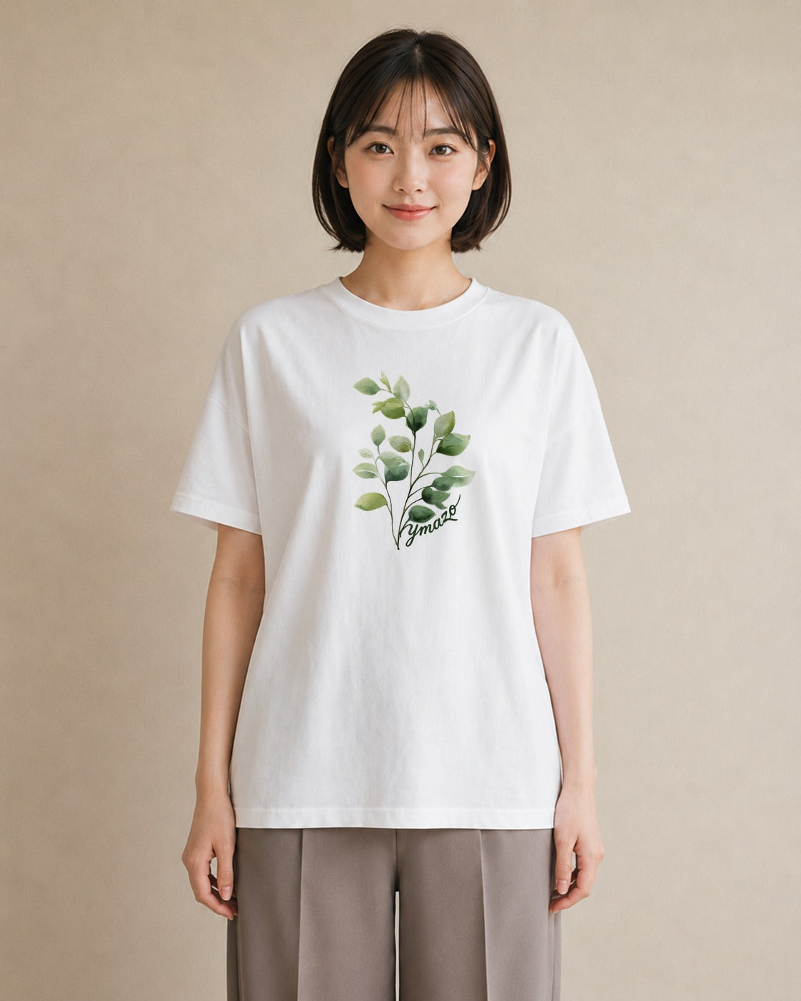 Tシャツ レディース 観葉植物 植物 ボタニカル イラスト モード ビーチ デイリーウェア 白T