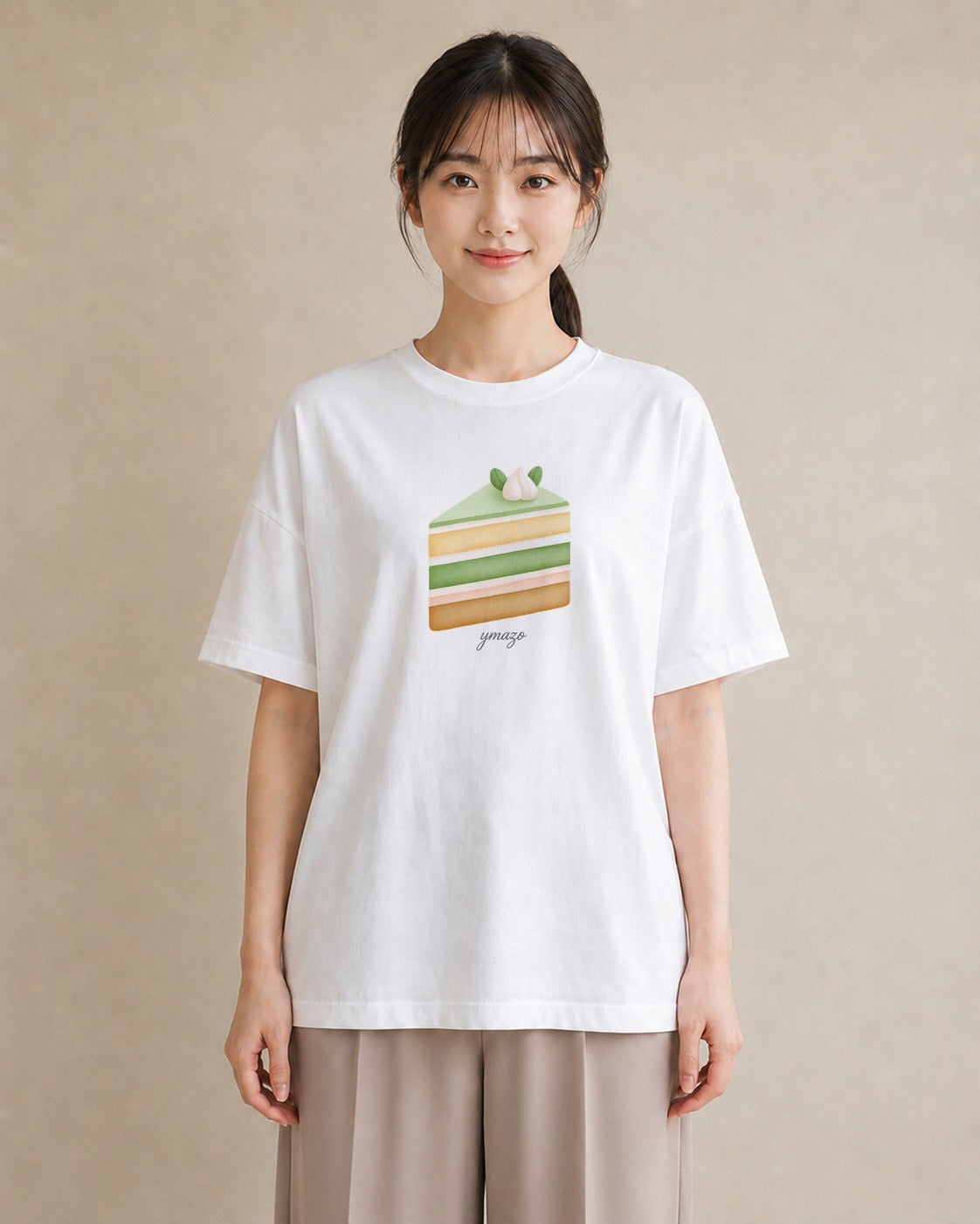 プリントTシャツ レディース あんみつ 食べ物 フード イラスト カフェコーデ 20代 カジュアルコーデ 白T