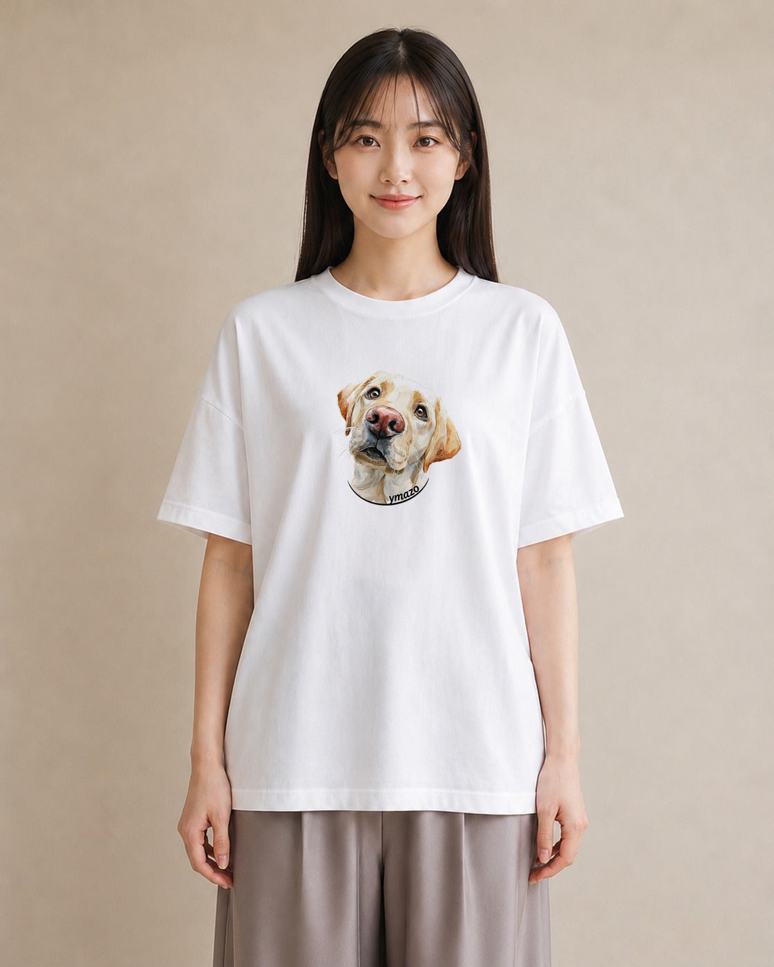 グラフィックTシャツ レディース 犬好き 犬 いぬ イラスト 手描き風 デイリーウェア 休日 白T