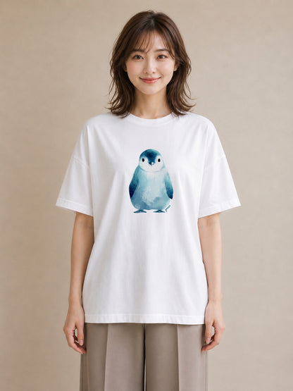 プリントTシャツ レディース シロフクロウ 動物 アニマル イラスト 手描き風 敬老の日 ホワイトデー 白T