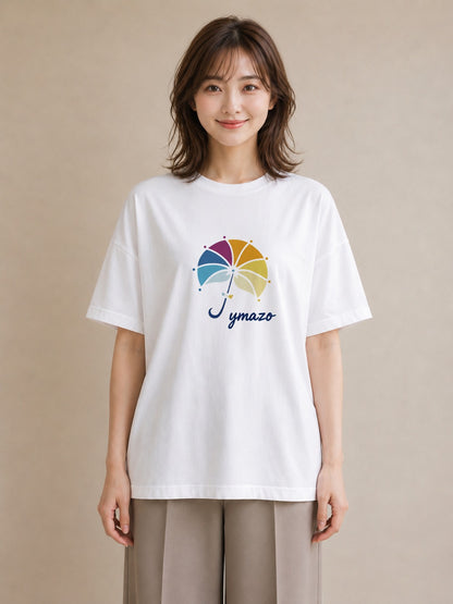 デザインTシャツ レディース 傘 水たまり 雨 ナチュラル アンティーク イラスト ボタニカル お出かけ 普段着 白T