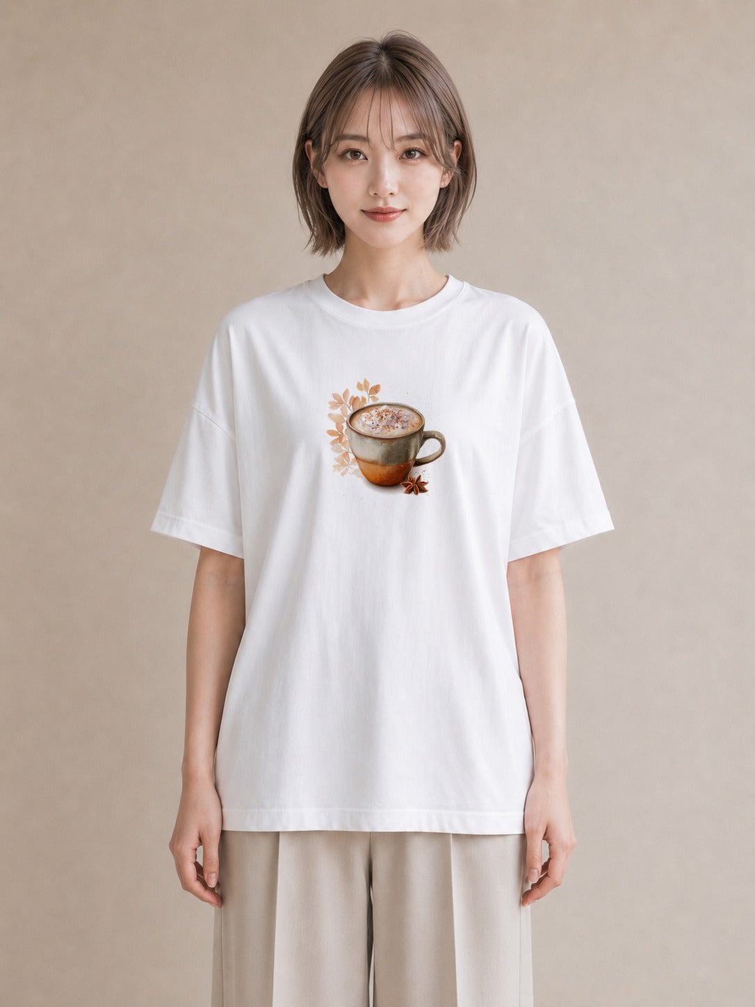 Tシャツ レディース ココア 食べ物 フード イラスト ゆるかわ ホワイトデー 春服 白T