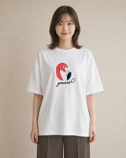 グラフィックTシャツ レディース 折り鶴 折り紙 ナチュラル アンティーク イラスト きれいめ 散歩 お出かけ 白T