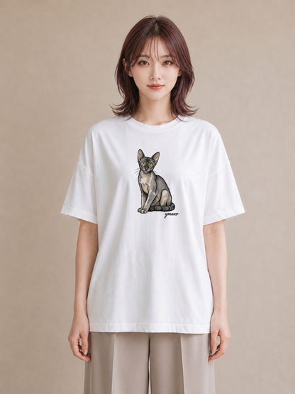 Tシャツ レディース 靴下猫 猫 ねこ イラスト 普段使い 旅行 母娘コーデ 白T