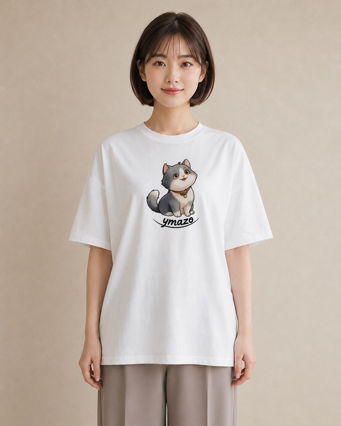 デザインTシャツ レディース エキゾチックショートヘア 猫 ねこ イラスト 可愛い 週末コーデ 敬老の日 白T