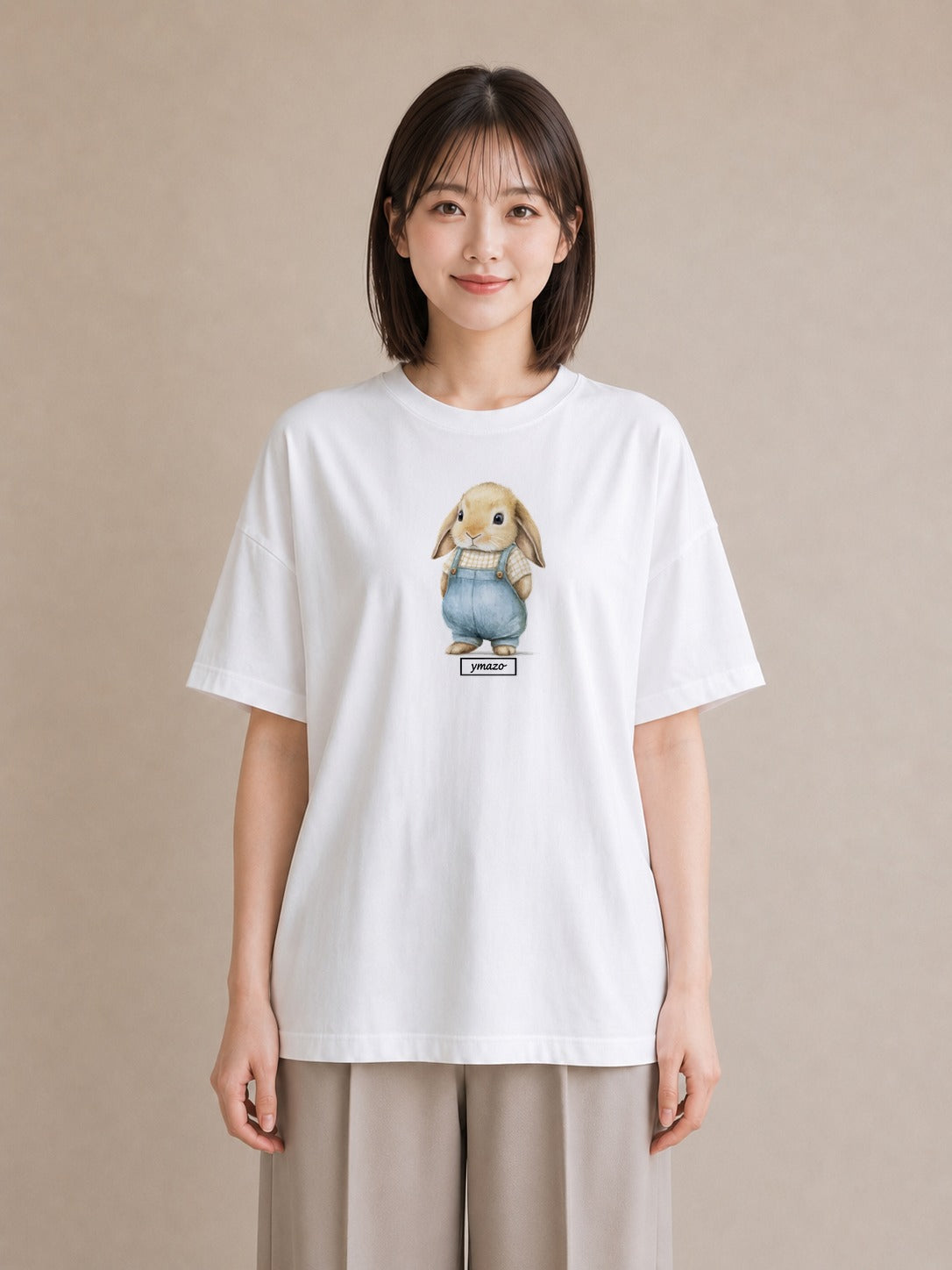 Tシャツ レディース ネザーランドドワーフ ペット 動物 イラスト 旅行コーデ 帰省 ラフ 白T