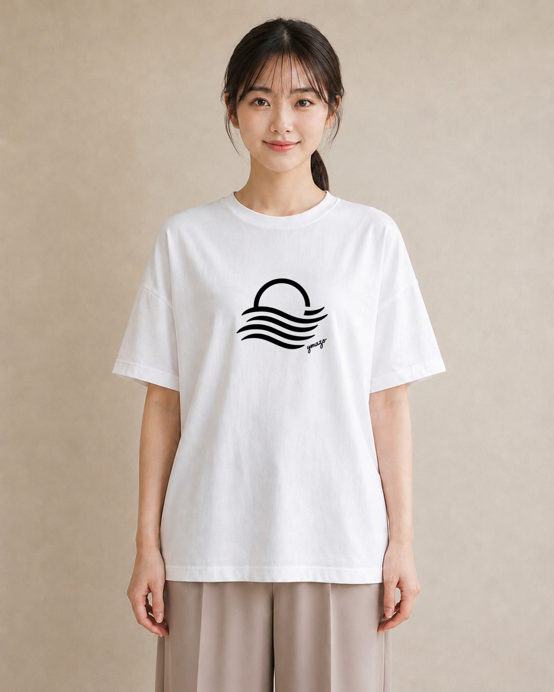 半袖Tシャツ レディース 海 リゾート 夏 イラスト カジュアル 旅行 母娘コーデ 白T