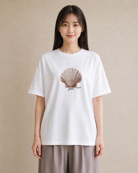 プリントTシャツ レディース 貝 海の生き物 海 イラスト 韓国風 女性 旅行用 白T
