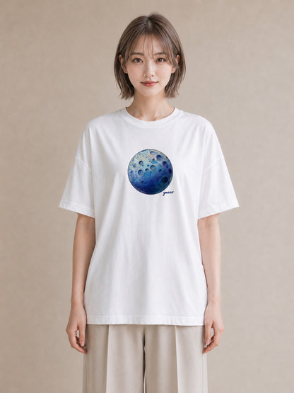 プリントTシャツ レディース 惑星 星空 宇宙 イラスト きれいめ 母娘コーデ 自分用 白T