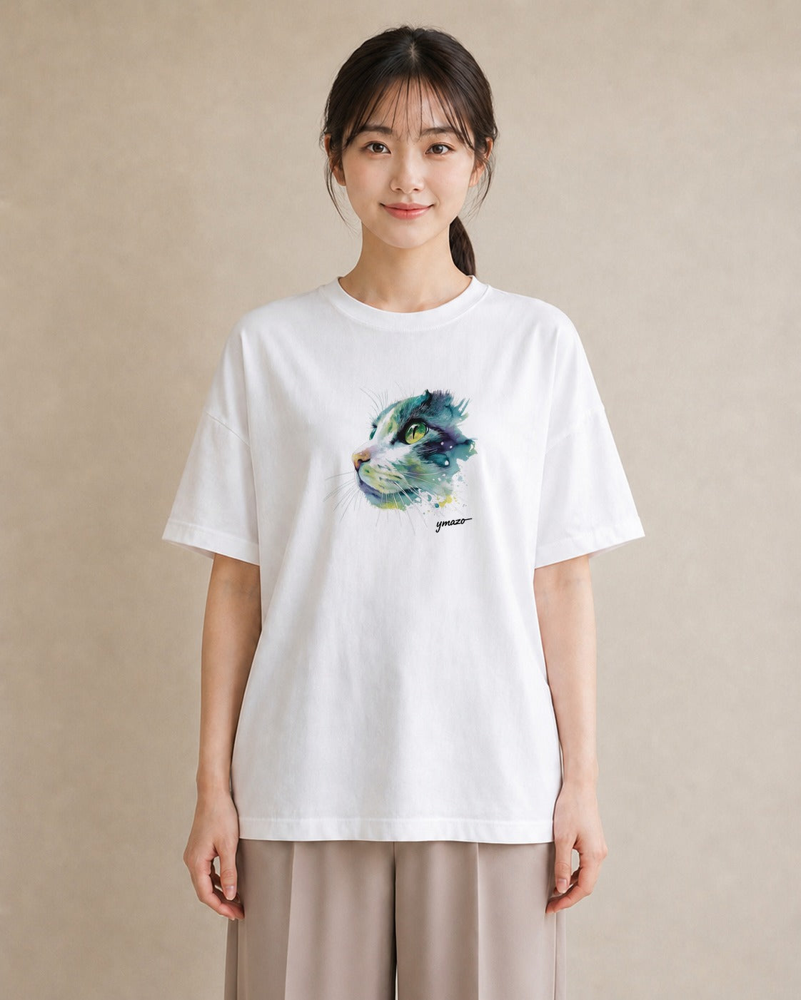 グラフィックTシャツ レディース ラグドール 猫 ねこ イラスト 線画 姉妹 送別ギフト 白T