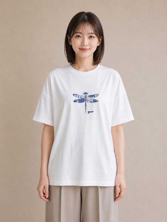 グラフィックTシャツ レディース とんぼ 昆虫 虫 イラスト ポップ 母の日 ビーチ 白T