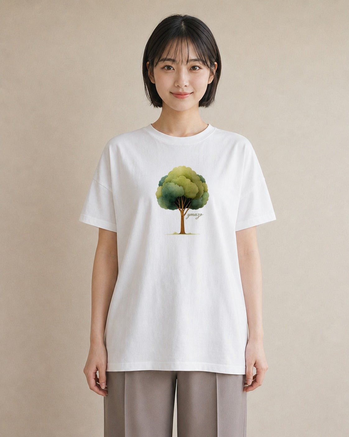 半袖Tシャツ レディース 森 植物 ボタニカル イラスト ミニマル 母の日 ビーチ 白T