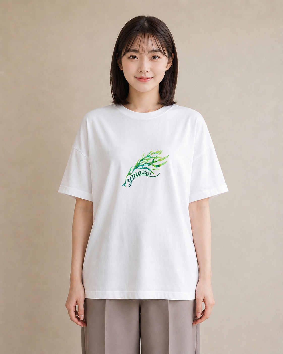 デザインTシャツ レディース 芝生 植物 ボタニカル イラスト 線画 敬老の日 ホワイトデー 白T