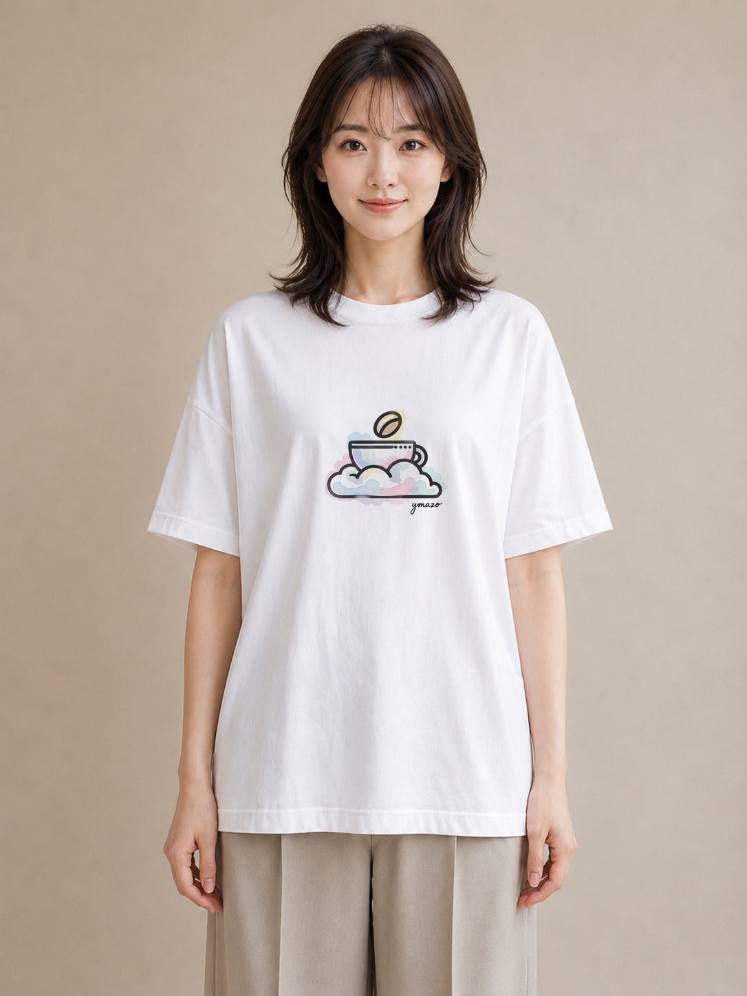 Tシャツ レディース コーヒー カフェ 珈琲 イラスト カフェコーデ クリスマス 旅行 白T