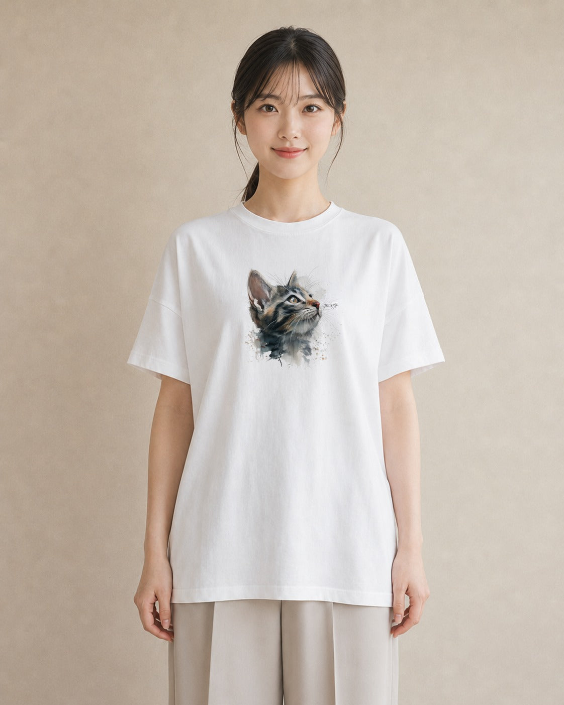 デザインTシャツ レディース アビシニアン 猫 ねこ イラスト フェミニン ホワイトデー 春服 白T