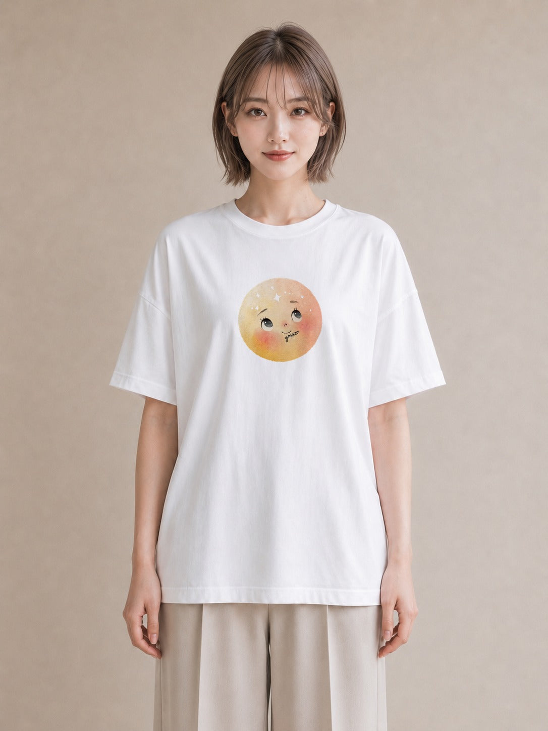 プリントTシャツ レディース 太陽 星空 宇宙 イラスト モード レイヤード 友達ギフト 白T