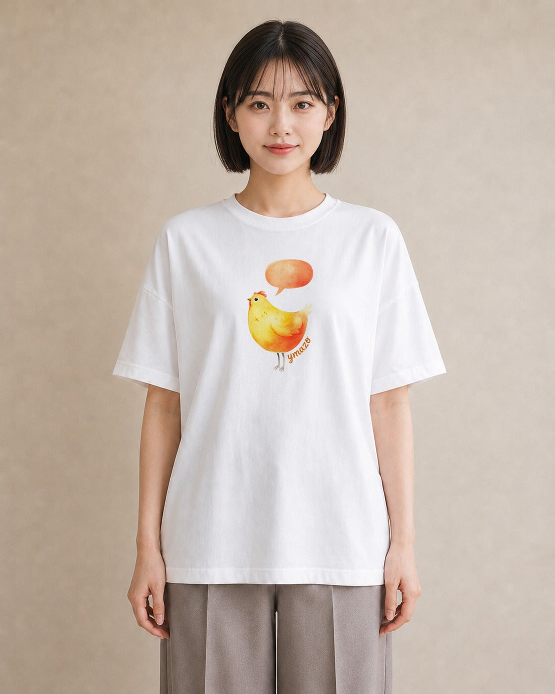 プリントTシャツ レディース ひよこ 動物 アニマル イラスト ラフカジュアル 秋コーデ おしゃれギフト 白T