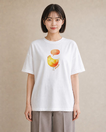 プリントTシャツ レディース ひよこ 動物 アニマル イラスト ラフカジュアル 秋コーデ おしゃれギフト 白T