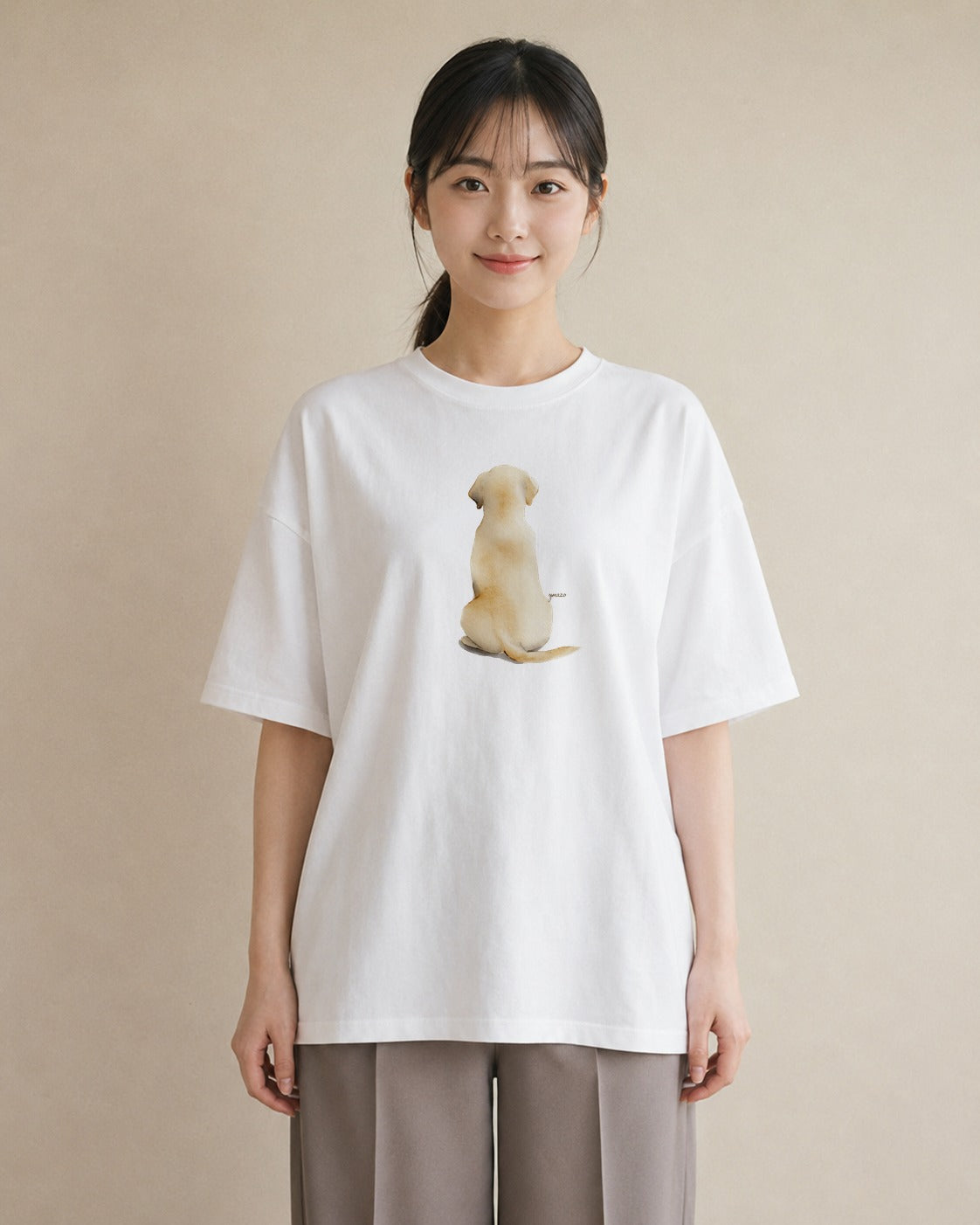 グラフィックTシャツ レディース ラブラドールレトリバー 犬 いぬ イラスト 姉妹 送別ギフト 白T