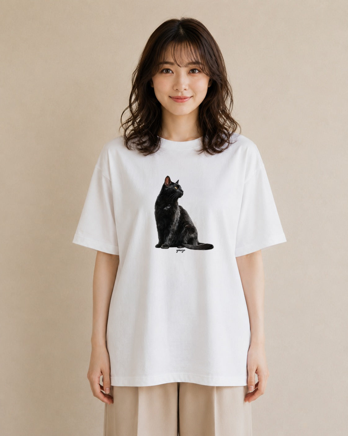 半袖Tシャツ レディース 靴下猫 猫 ねこ イラスト カフェコーデ クリスマス 旅行 白T