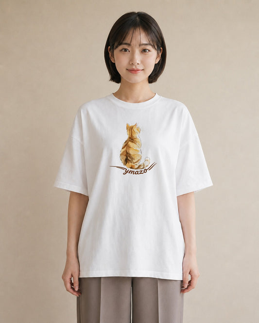 半袖Tシャツ レディース サバトラ 猫 ねこ イラスト ラフ デイリーウェア 休日 白T