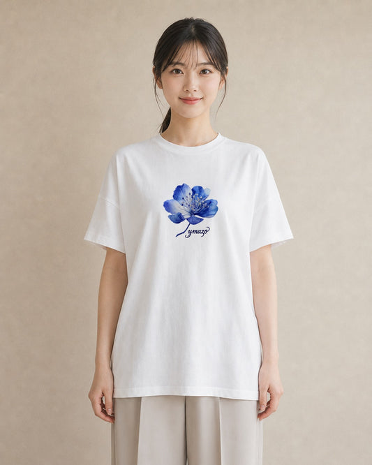 グラフィックTシャツ レディース あさがお 朝顔 花 花柄 イラスト きれいめカジュアル カジュアルコーデ 買い物 白T
