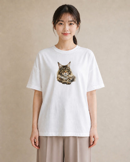 Tシャツ レディース ソマリ 猫 ねこ イラスト きれいめカジュアル 女子会 お揃い 白T