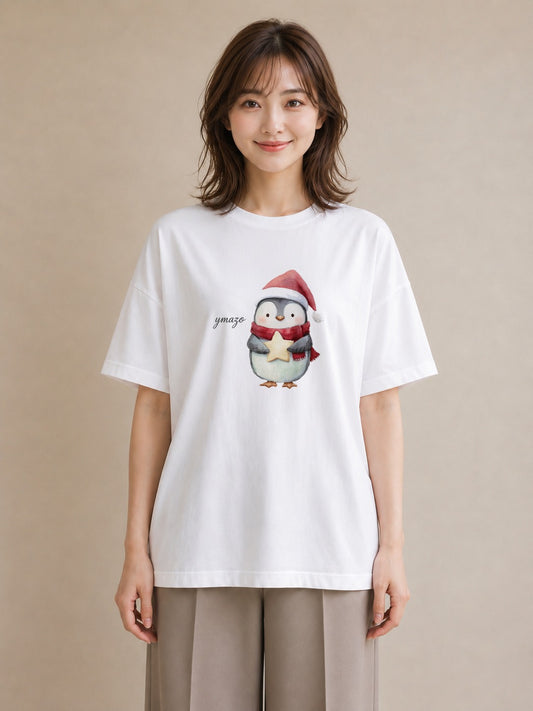 グラフィックTシャツ レディース コウテイペンギン 動物 アニマル イラスト ボタニカル デート 帰省 白T