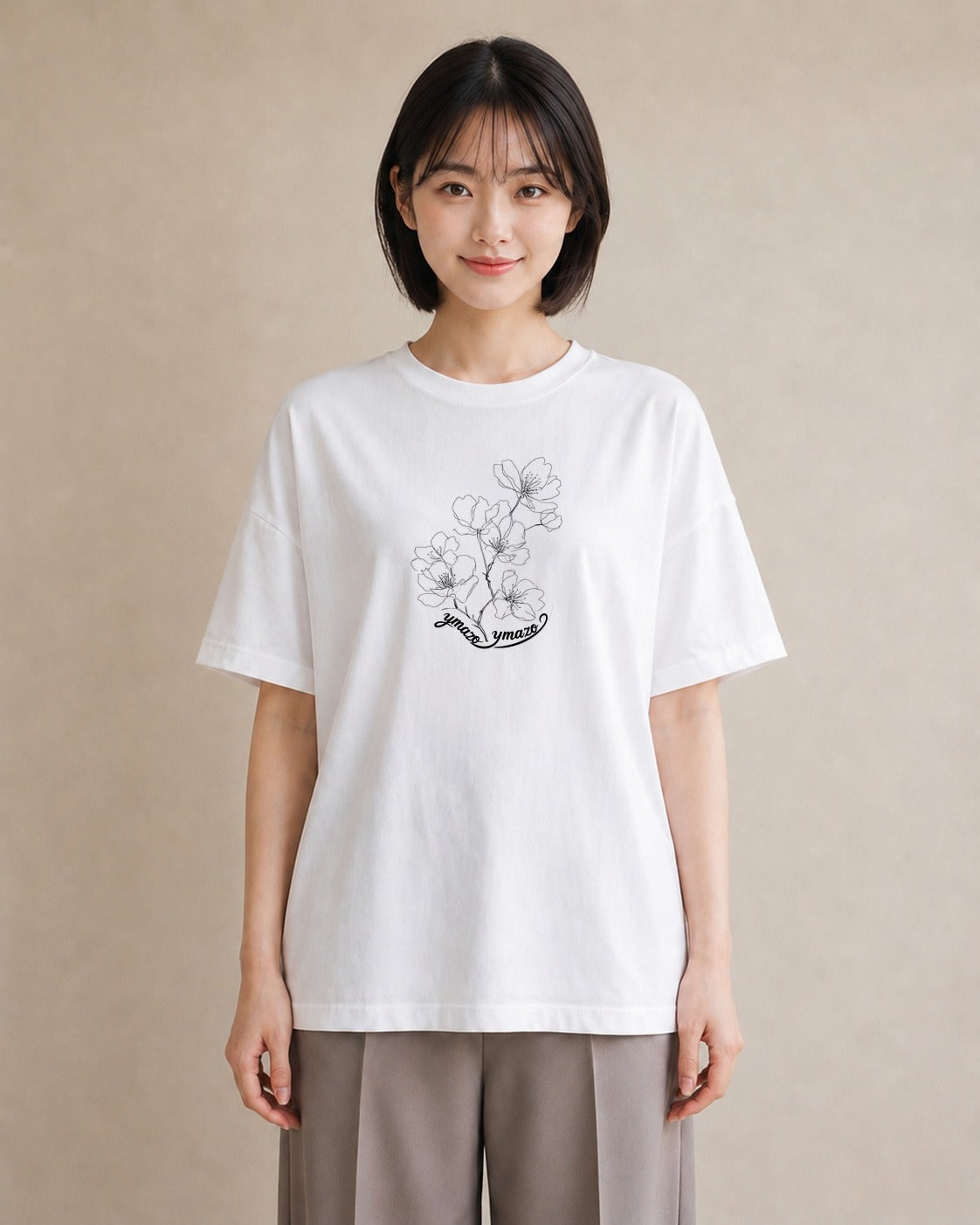 半袖Tシャツ レディース さくら 桜 桜の枝 イラスト ユニーク 公園 ママ 白T