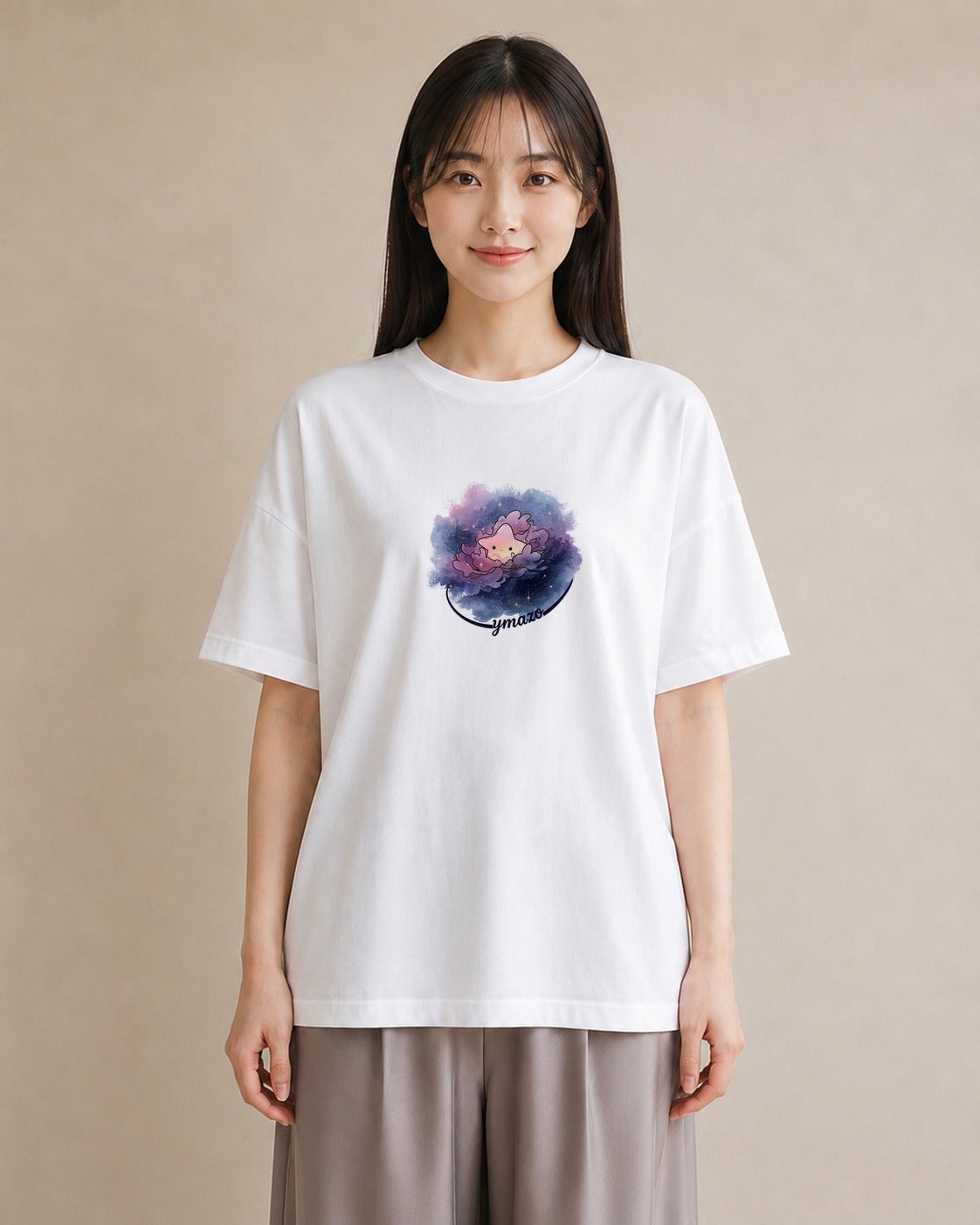 グラフィックTシャツ レディース 牡牛座 星空 宇宙 イラスト フェミニン 公園 ママ 白T