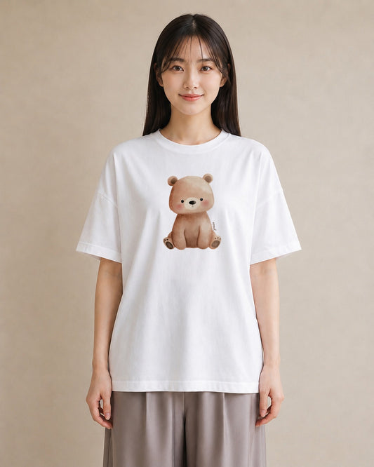 デザインTシャツ レディース しろくま 白くま 動物 アニマル イラスト ミニマル 20代 カジュアルコーデ 白T