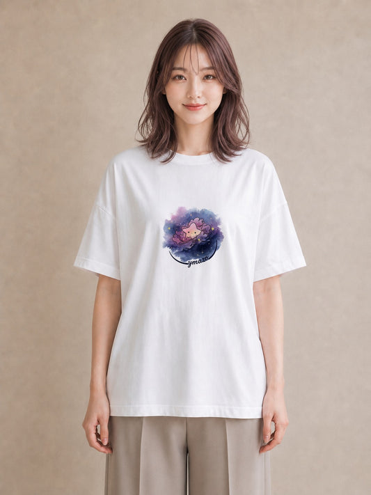 半袖Tシャツ レディース 天秤座 星空 宇宙 イラスト 上品 旅行 母娘コーデ 白T