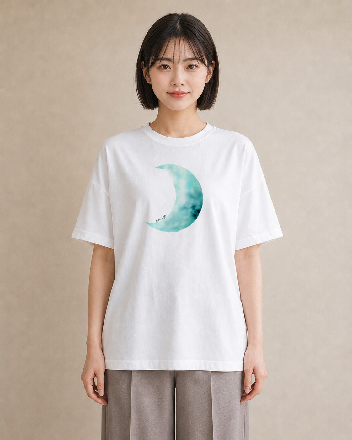 デザインTシャツ レディース 満月 星空 宇宙 イラスト ガーリー カフェ巡り 女子会 白T