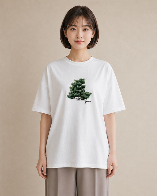 プリントTシャツ レディース 森 植物 ボタニカル イラスト ナチュラル 自分用 ルームウェア 白T