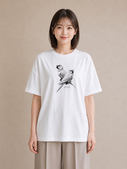 Tシャツ レディース オカメインコ ペット 動物 イラスト きれいめ ギフト 母の日 白T