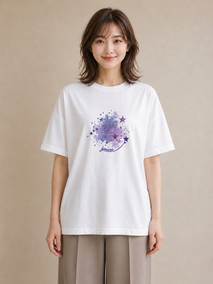 グラフィックTシャツ レディース 牡羊座 星空 宇宙 イラスト ポップ デート 帰省 白T