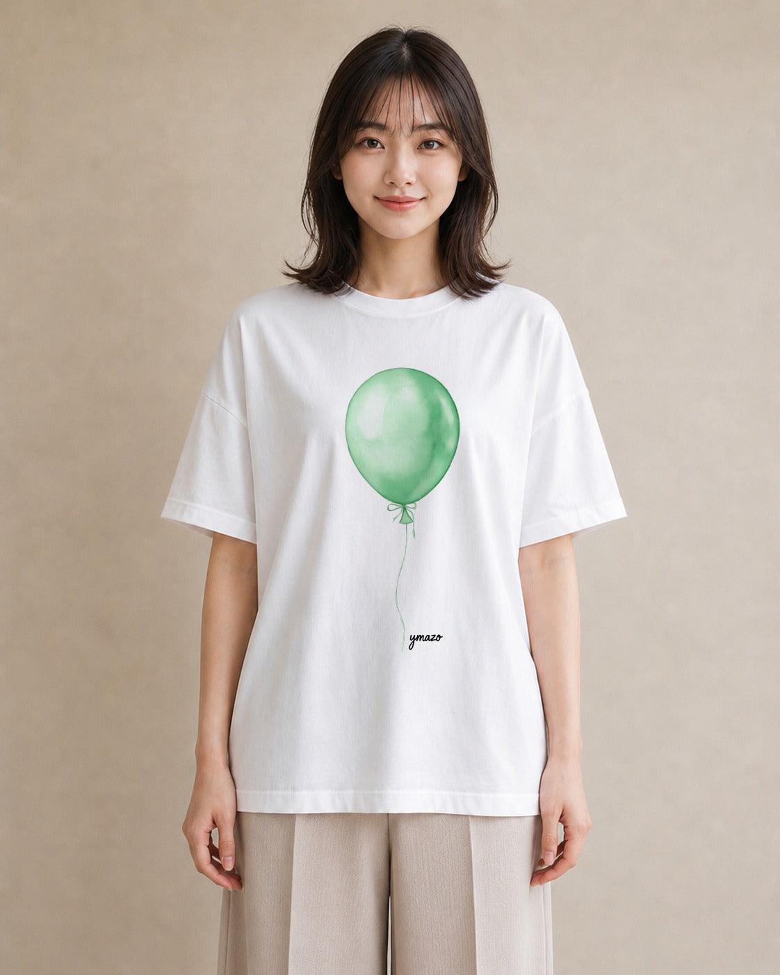 デザインTシャツ レディース 紙風船 和紙 ナチュラル アンティーク イラスト きれいめカジュアル おしゃれギフト 社会人 白T