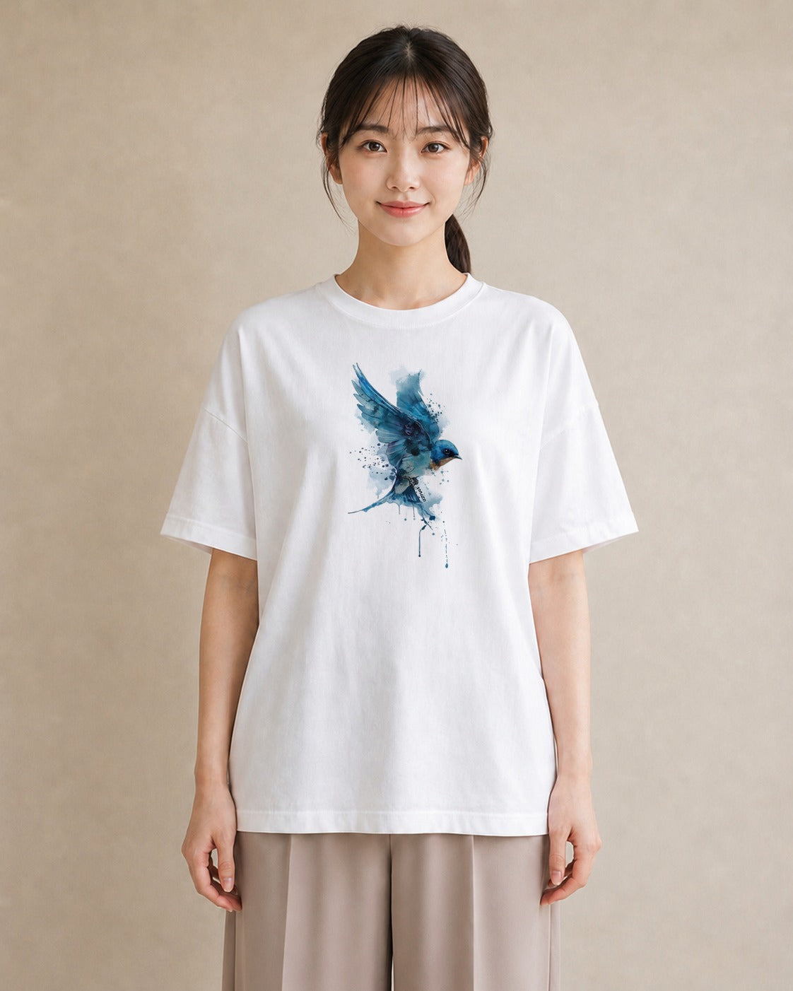 プリントTシャツ レディース セキセイインコ ペット 動物 イラスト ゆるコーデ 母娘コーデ 自分用 白T