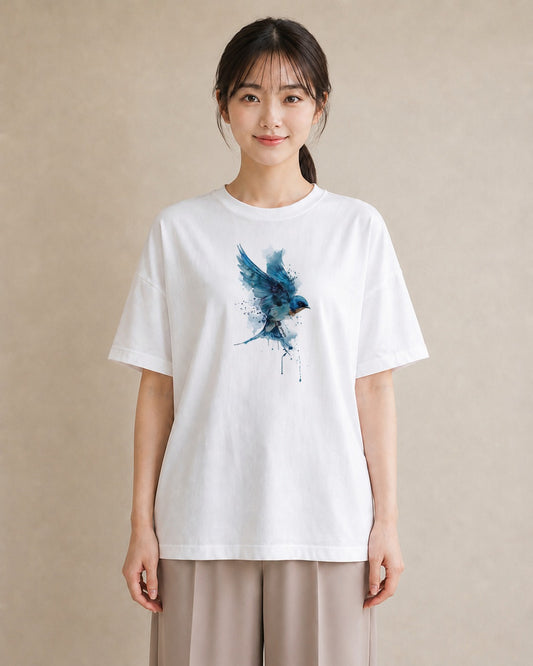 プリントTシャツ レディース セキセイインコ ペット 動物 イラスト ゆるコーデ 母娘コーデ 自分用 白T