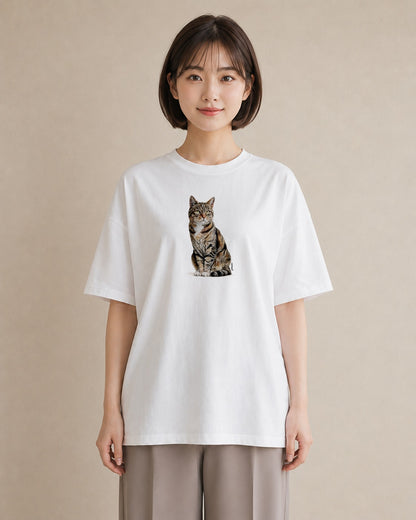 デザインTシャツ レディース ソマリ 猫 ねこ イラスト フェミニン 春コーデ 姉妹 白T