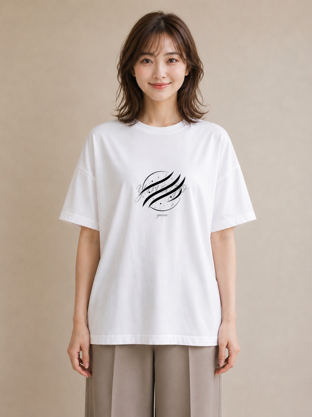 グラフィックTシャツ レディース 手鏡 アンティーク レトロ ナチュラル イラスト ニュアンス 社会人 女性 白T