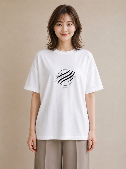 グラフィックTシャツ レディース 手鏡 アンティーク レトロ ナチュラル イラスト ニュアンス 社会人 女性 白T