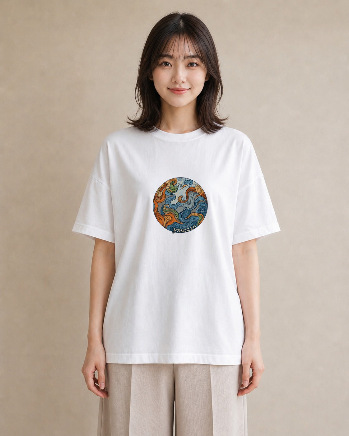 プリントTシャツ レディース 土星 星空 宇宙 イラスト 上品 ギフト 母の日 白T