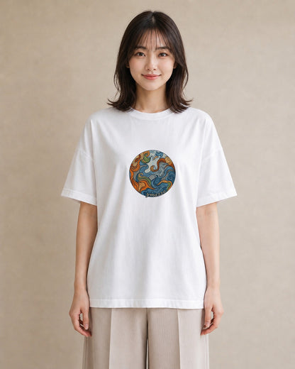プリントTシャツ レディース 土星 星空 宇宙 イラスト 上品 ギフト 母の日 白T