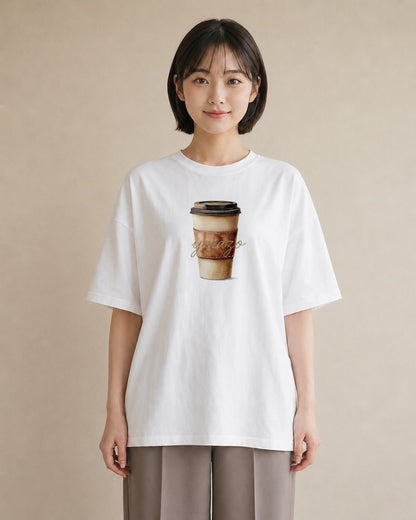グラフィックTシャツ レディース コーヒー 珈琲 カフェ 食べ物 フード イラスト 個性的 敬老の日 ホワイトデー 白T