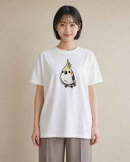 Tシャツ レディース オカメインコ ペット 動物 イラスト 韓国風 デート 帰省 白T