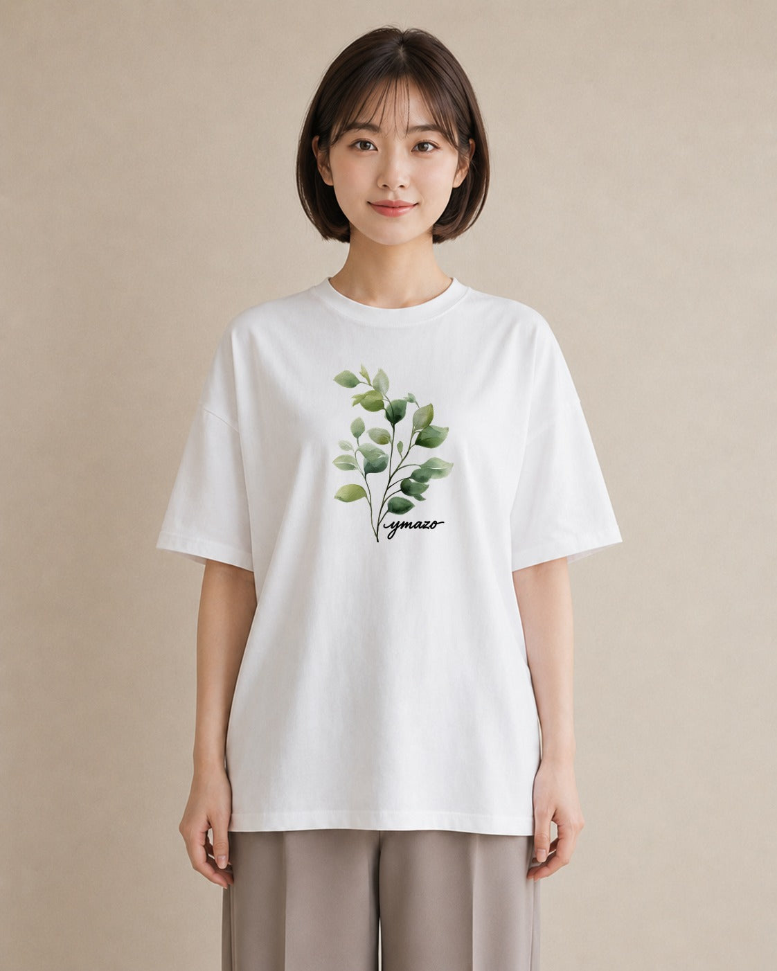 グラフィックTシャツ レディース ガラス瓶 小枝 ボタニカル ナチュラル アンティーク イラスト ラフ 女性向けギフト 散歩 白T