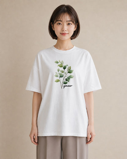 グラフィックTシャツ レディース ガラス瓶 小枝 ボタニカル ナチュラル アンティーク イラスト ラフ 女性向けギフト 散歩 白T