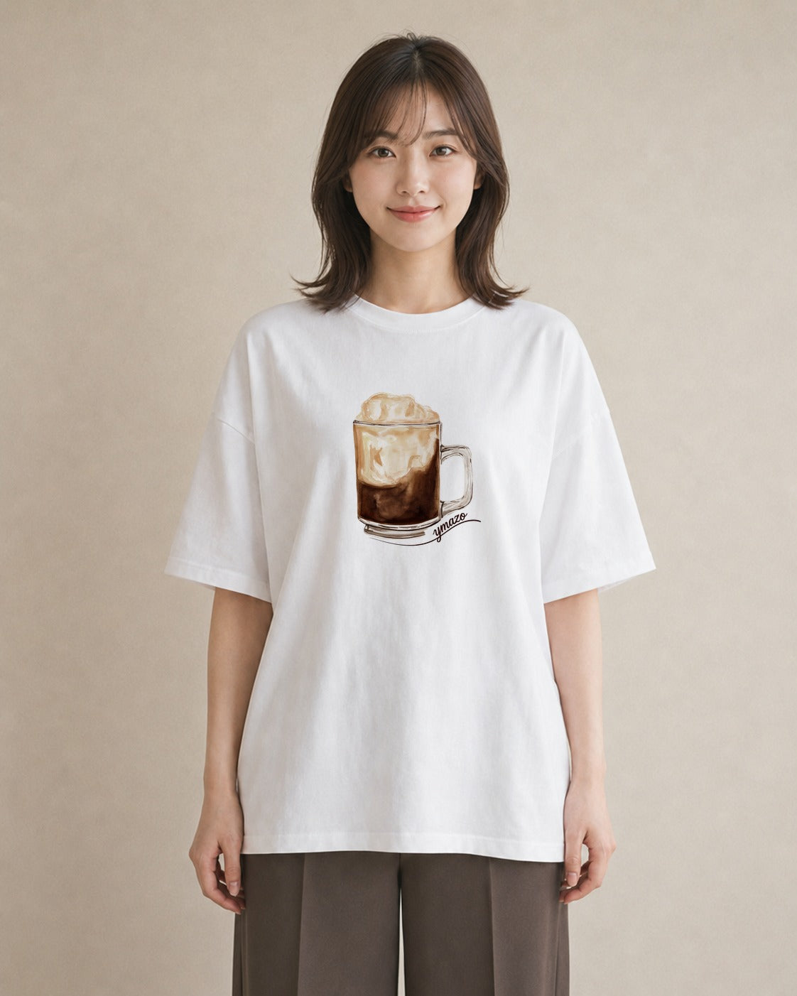 Tシャツ レディース コーヒー 珈琲 カフェ 食べ物 フード イラスト シック ママ カフェ服 白T